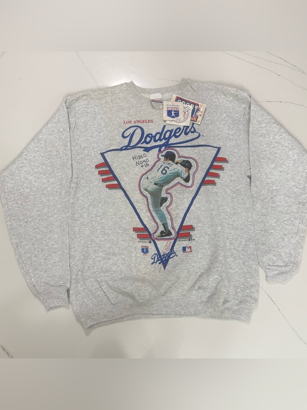 Vintage 1995 Los Angeles Dodgers Hideo Nomo crewneck, dead stock with tags Med